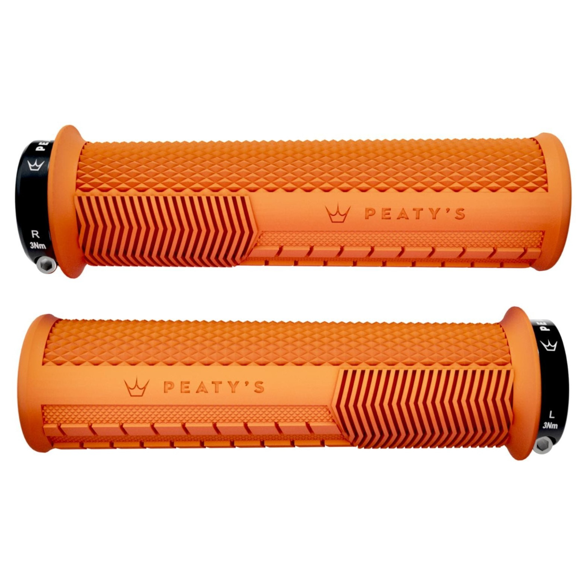 Peaty's Monarch Knurl Handlebar Grips - Two Thickness Options, Soft 20A Compound - Picture 9 of 17