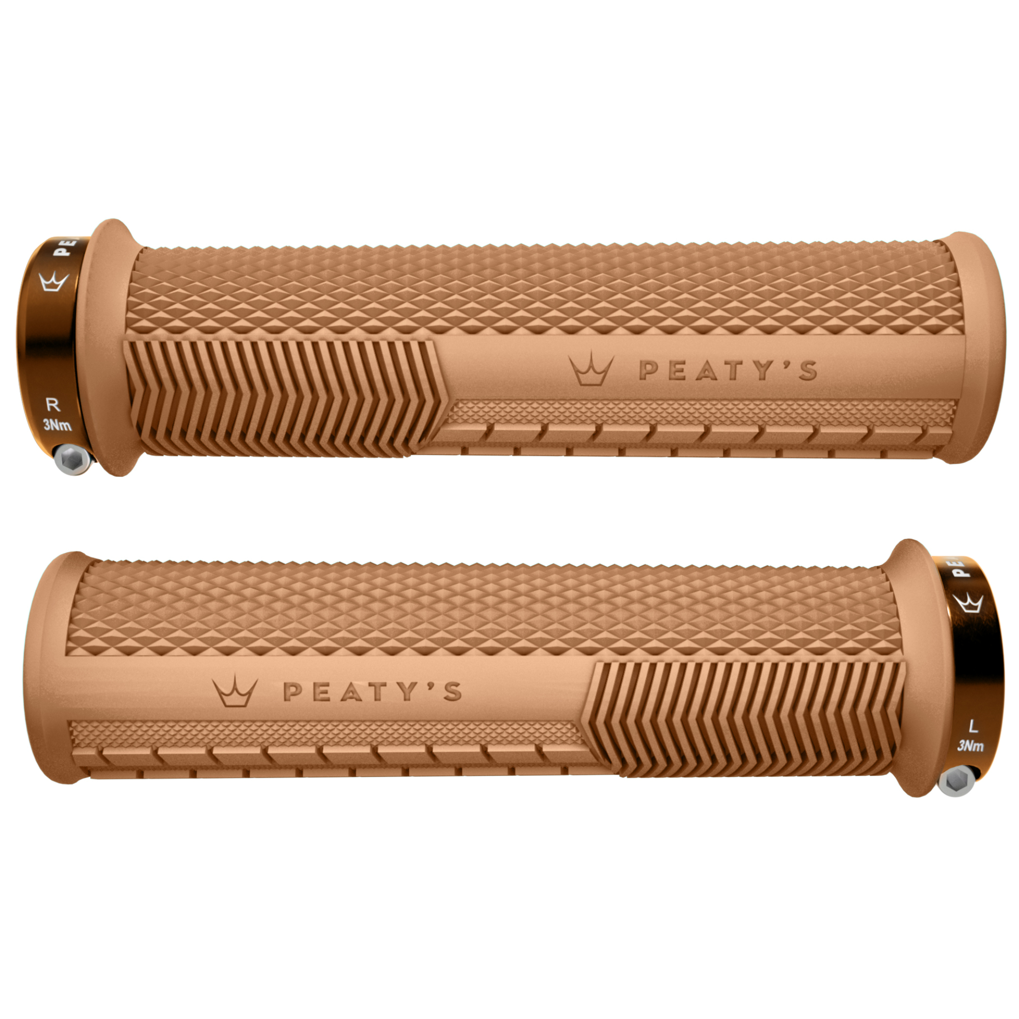 Peaty's Monarch Knurl Handlebar Grips - Two Thickness Options, Soft 20A Compound - Picture 14 of 17
